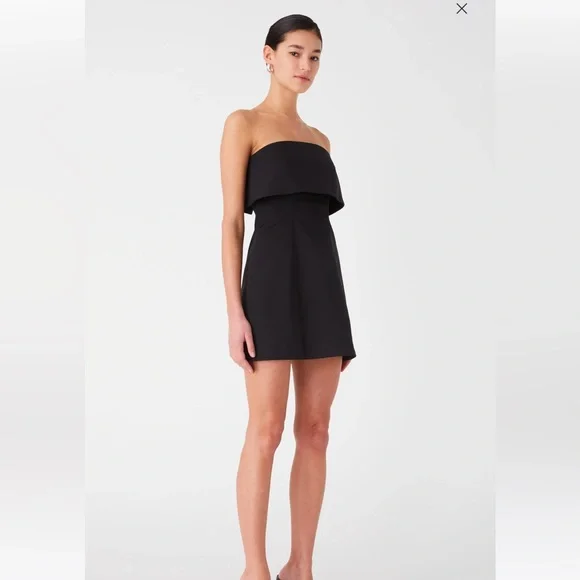 misha black mini dress Misha Collection Anja Bonded Crepe Mini Dress main image 1